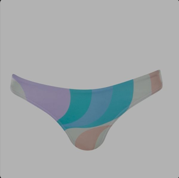 Retro Brat Womens Beach Mesh Bikini Bottoms Groovy Waves